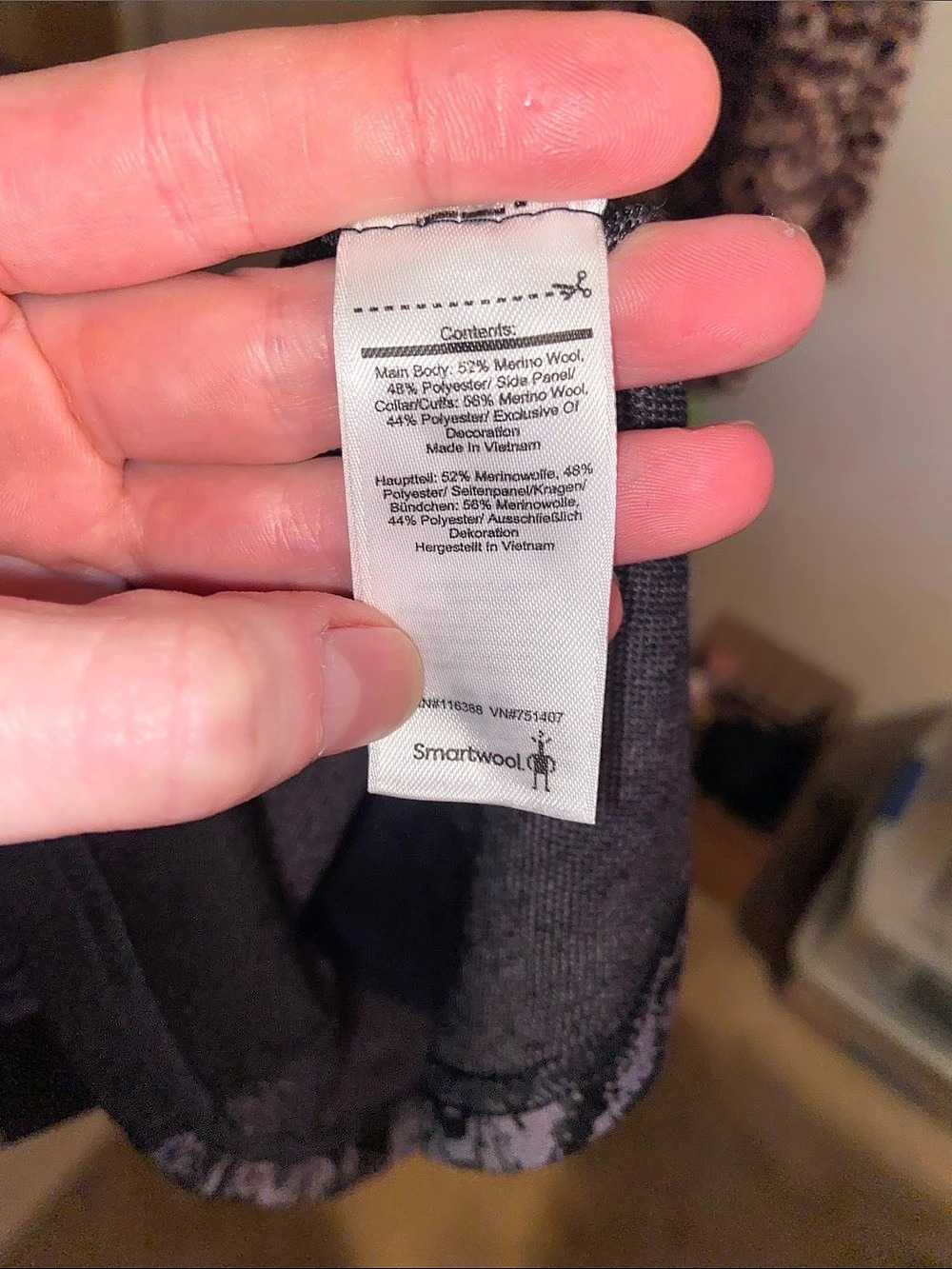 Smartwool Merino Sport 150 Abstract Long Sleeve Black & grey Size Medium - Picture 3 of 6
